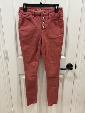 Old Navy Women's Rockstar High-Rise Button-Fly Super Skinny Jeans - Dusty Rose